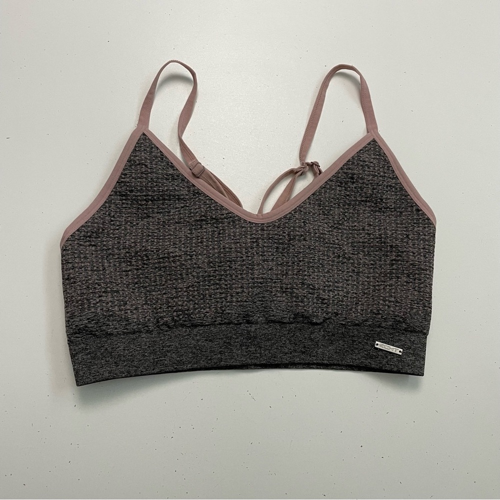ECHT Sports Bra Textured No Padding Unlined Sweet Heart Neckline Pink Black Grey